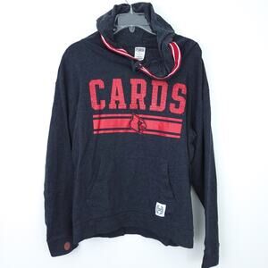 PINK Victoria's Secret Hoodie Louisville Cards Cardinal Small Gray, Red Bling